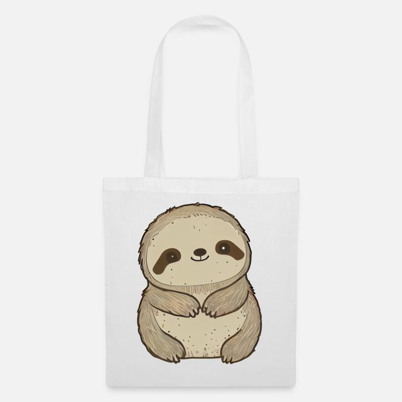 cute sloth - kleines süßes faultier cartoon style - Stoffbeutel - Weiß