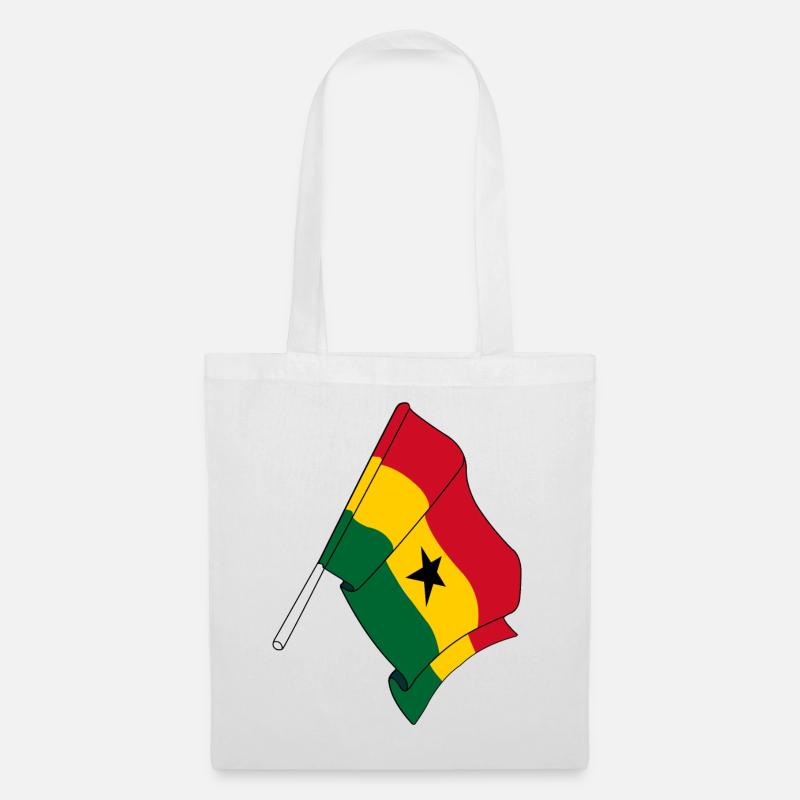 Flagge Ghana - Stoffbeutel - Weiß