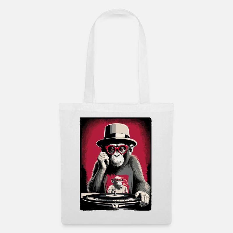 Monkey DJ - Tote Bag - white