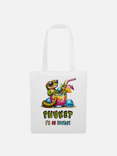 Gecko Phuket Thailand Design - Stoffbeutel - Weiß