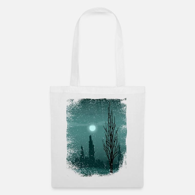 Moon shimmers on trees - Tote Bag - white