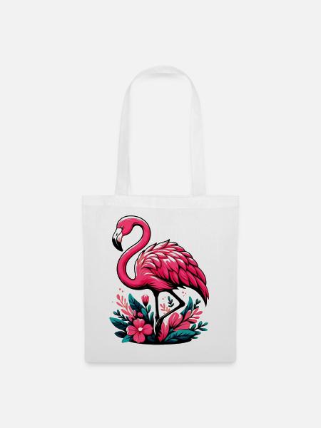 Flamingo - Stoffbeutel - Weiß