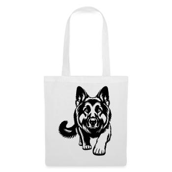 Berger allemand - Sac en tissu - blanc - Devant