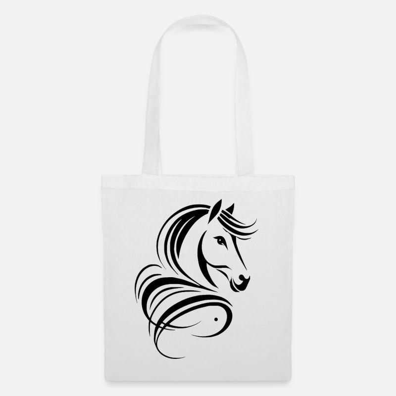 Abstract Stylized Horse Drawing - Tote Bag - white