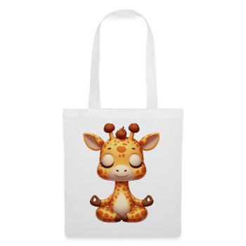 Cute Giraffe Yoga Meditation Relaxation Cartoon - Tote Bag - white - Front