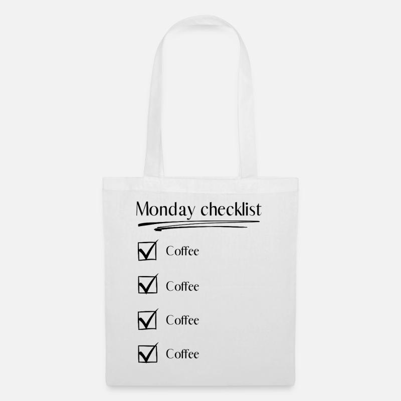 Monday Checklist – Coffee Coffee Coffee - Tote Bag - white