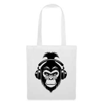 Relaxed Monkey Wireless Headphones Cafe Shirt - Tote Bag - white - Front