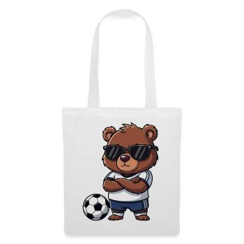 Cute Bear Soccer Player Brown Bear Cartoon Cool - Tote Bag - white - Front