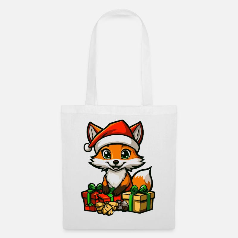 Fuchs Weihnachten Geschenke - Stoffbeutel - Weiß