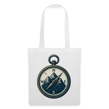 Compass Mountain Trek Azimut Hiking Gift - Tote Bag - white - Front