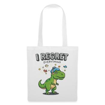 Je regrette tout, Dino - Sac en tissu - blanc - Devant