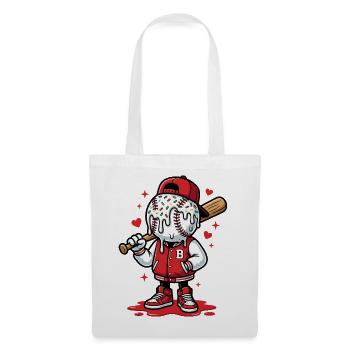 Süßer Baseballspieler-Cartoon - Stoffbeutel - Weiß - Vorne