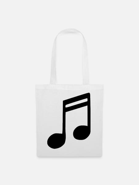 Musik Note Musiknote schwarz - Stoffbeutel - Weiß