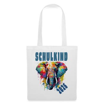Elefant Schulkind 2026 Tier Einschulung - Stoffbeutel - Weiß - Vorne