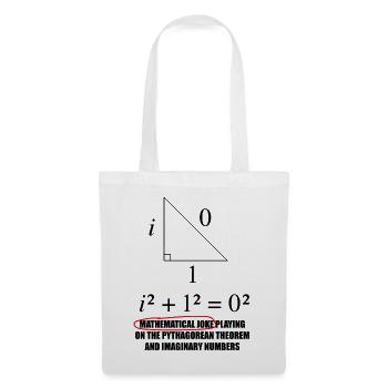 Lustiges Mathe-Motiv mit Pythagoras-Witz - Stoffbeutel - Weiß - Vorne