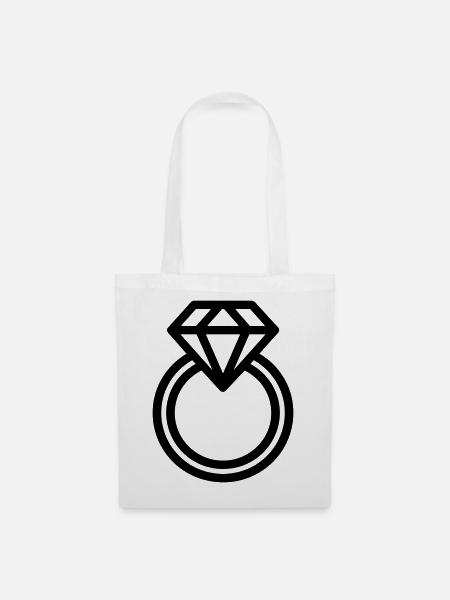 Diamantring - Stoffbeutel - Weiß