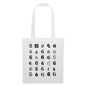 Typography 6 digit mosaic design - Tote Bag - white - Front