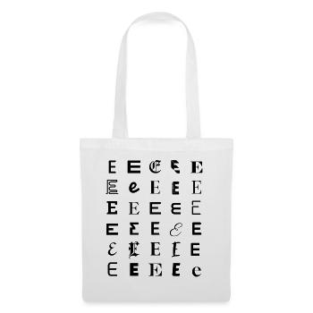 Typography E letter mosaic design - Tote Bag - white - Front
