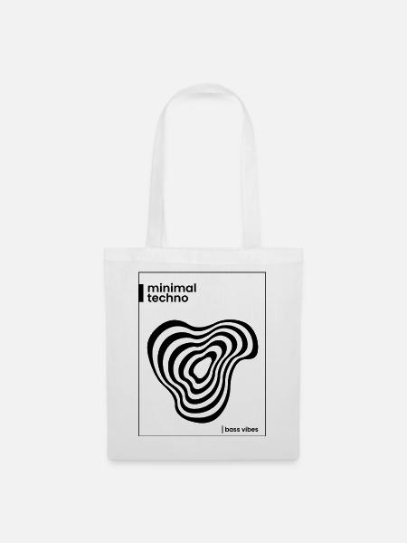 minimalistisches Techno-Plakatdesign - Stoffbeutel - Weiß