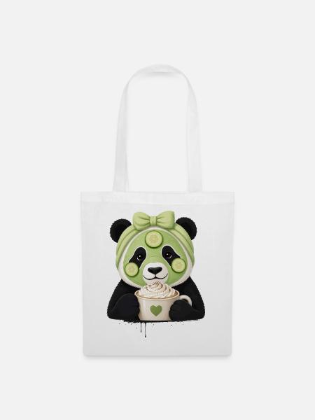 Panda Beauty & Selfcare Motiv  - Stoffbeutel - Weiß