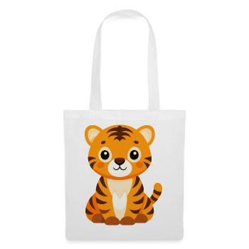 Bébé tigre - Sac en tissu - blanc - Devant