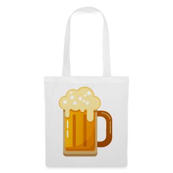 Chope de bière - Sac en tissu - blanc - Devant