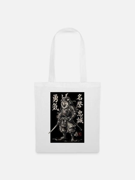 Samurai Chow Chow - Stoffbeutel - Weiß
