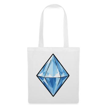 Blauer Kristall Diamant Muster - Stoffbeutel - Weiß - Vorne