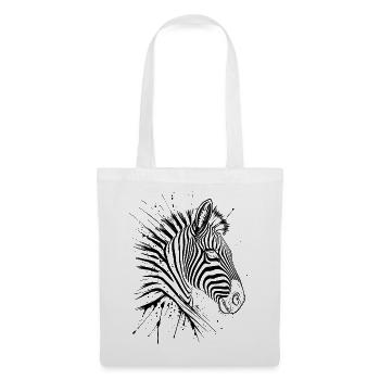 Zebra - Stoffbeutel - Weiß - Vorne