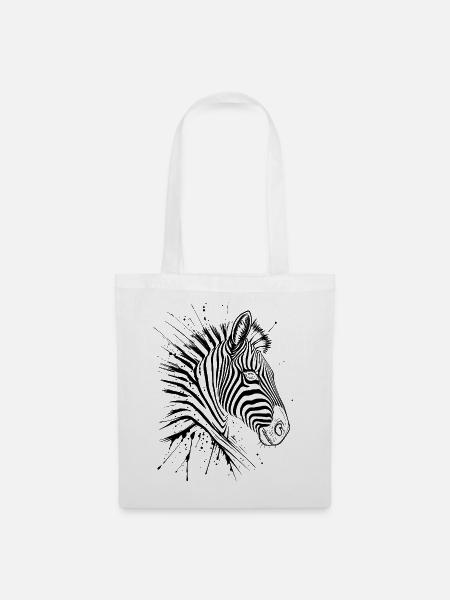 Zebra - Stoffbeutel - Weiß