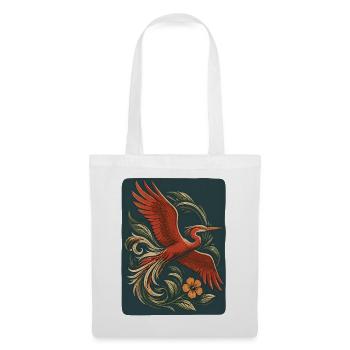 Roter Phoenix im Tattoo-Stiel  - Stoffbeutel - Weiß - Vorne