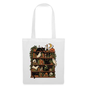 Spuk im Bücherregal - Stoffbeutel - Weiß - Vorne
