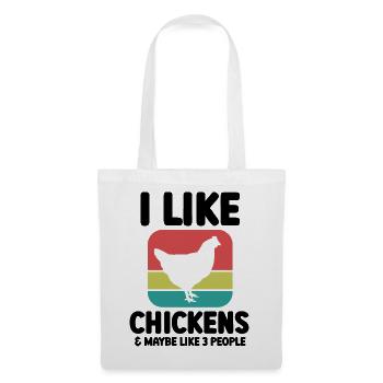 Huhn Spruch Sarkasmus Retro - Stoffbeutel - Weiß - Vorne