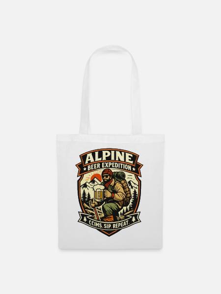 Alpine Bier Expedition - Stoffbeutel - Weiß