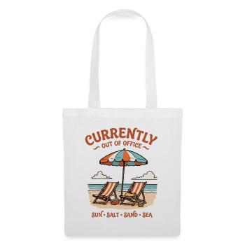 Currently Out Of Office Strand Urlaub Retro - Stoffbeutel - Weiß - Vorne