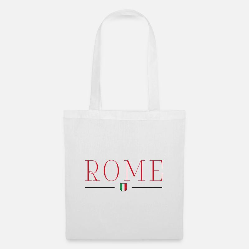 Rom, Italien Stil Design T-Shirt - Stoffbeutel - Weiß