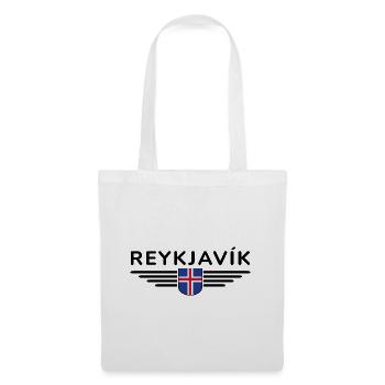 T-shirt Reykjavík – La ville des aurores boréales - Sac en tissu - blanc - Devant