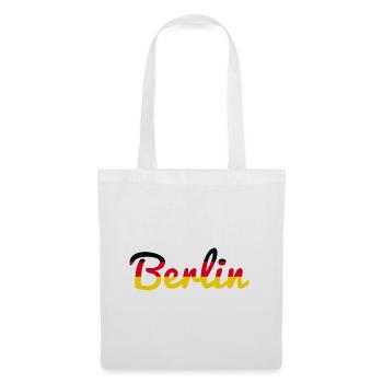Berlin Deutschland Fan Flagge Design T Shirt - Stoffbeutel - Weiß - Vorne