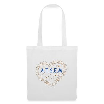 maternelle sans atsem, dessert sans chocolat - Sac en tissu - blanc - Devant