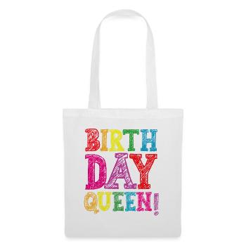 Fille Anniversaire Anniversaire Reine! Fille - Sac en tissu - blanc - Devant