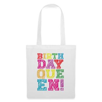 Fille Anniversaire Anniversaire Reine! Fille - Sac en tissu - blanc - Devant
