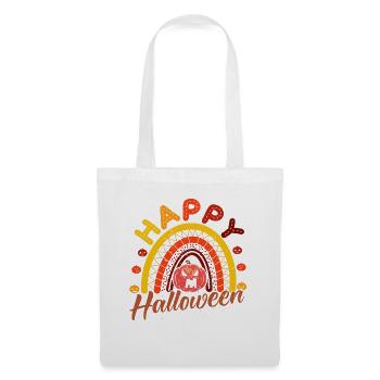 Halloween Rainbow Happy Hallowen avec citrouille - Sac en tissu - blanc - Devant