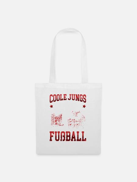 Coole Jungs spielen Fußball Fußballer Kicken - Stoffbeutel - Weiß