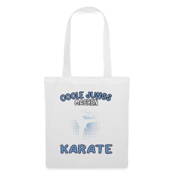 Coole Jungs Karate Karateka asiatischer Kampfsport - Stoffbeutel - Weiß - Vorne