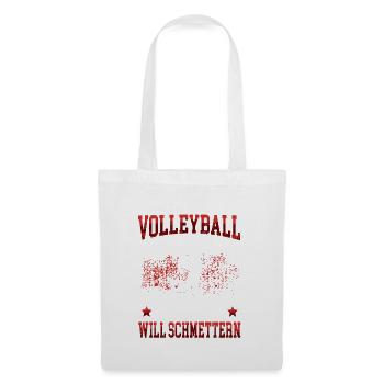 Volleyball Königin will schmettern Volleyballerin - Stoffbeutel - Weiß - Vorne