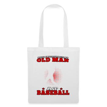 Vieil homme au baseball joueur de baseball joueur de baseball - Sac en tissu - blanc - Devant