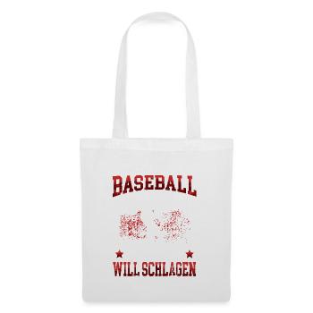 Baseball König schlagen Baseballer Baseballspieler - Stoffbeutel - Weiß - Vorne