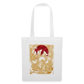 Neunschwänziger Fuchs Japanische Retro Kunst - Stoffbeutel - Weiß - Vorne
