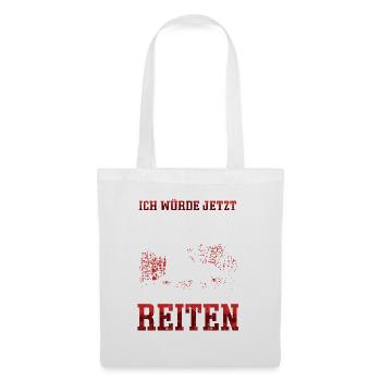 Lieber Reiten auf Pferd Reiter Reiterin - Stoffbeutel - Weiß - Vorne