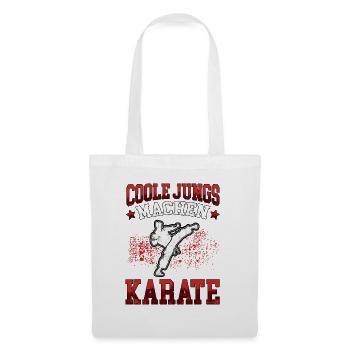 Coole Jungs Karate Karateka asiatischer Kampfsport - Stoffbeutel - Weiß - Vorne